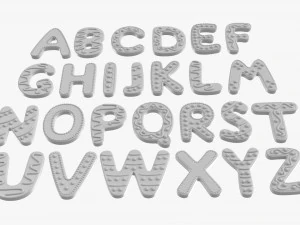 Alphabet Letters Decorated 02 3D Model