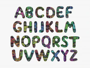 Alphabet Letters Decorated 02 3D Model