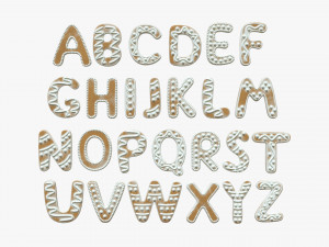 Alphabet Letters Decorated 03 3D Model
