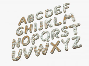 Alphabet Letters Decorated 03 3D Model