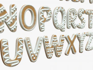 Alphabet Letters Decorated 03 3D Model