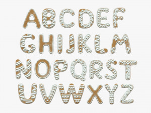 Alphabet Letters Decorated 03 Modello 3D