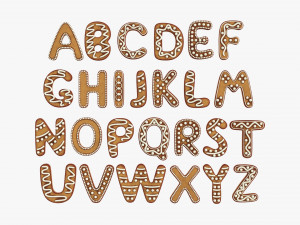 Alphabet Letters Decorated 04 3D Model