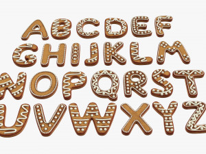 Alphabet Letters Decorated 04 Modelo 3D