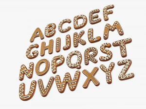 Alphabet Letters Decorated 04 3D Model