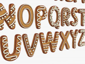 Alphabet Letters Decorated 04 3D Model