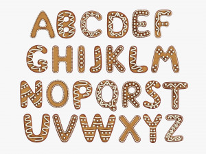 Alphabet Letters Decorated 04 Modelo 3D