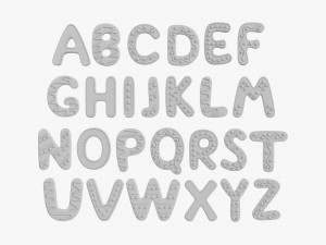 Alphabet Letters Decorated 04 Modelo 3D