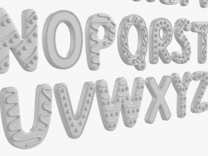 Alphabet Letters Decorated 04 Modelo 3D
