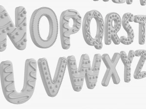 Alphabet Letters Decorated 04 3D Model