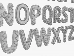 Alphabet Letters Decorated 04 3D Model