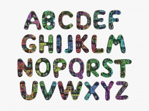 Alphabet Letters Decorated 04 Modelo 3D