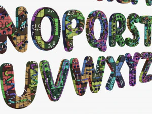 Alphabet Letters Decorated 04 3D Model