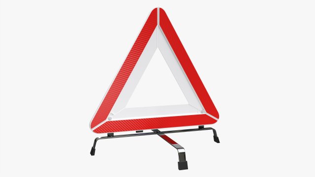 Car Emergency Sign White 3D Model .c4d .max .obj .3ds .fbx .stl .blend 