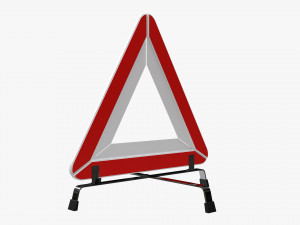 Car Emergency Sign White 3D Model
