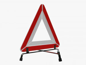 Car Emergency Sign White 3D Model