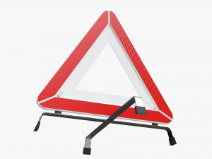 Car Emergency Sign White 3D Model