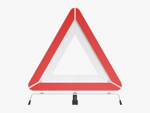 Car Emergency Sign White 3D Model