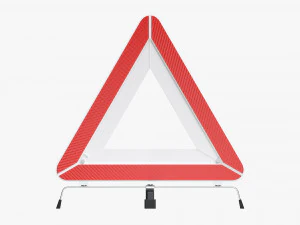 Car Emergency Sign White 3D Model