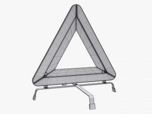 Car Emergency Sign White 3D Model