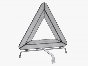 Car Emergency Sign White 3D Model