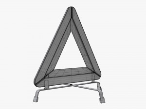 Car Emergency Sign White 3D Model