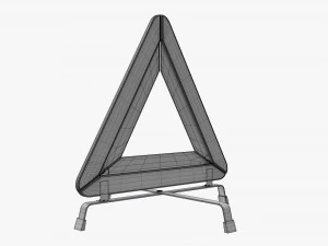 Car Emergency Sign White 3D Model