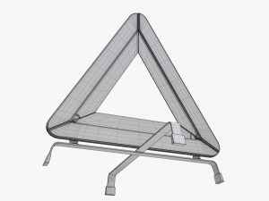 Car Emergency Sign White 3D Model