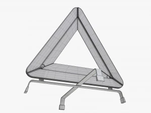 Car Emergency Sign White 3D Model