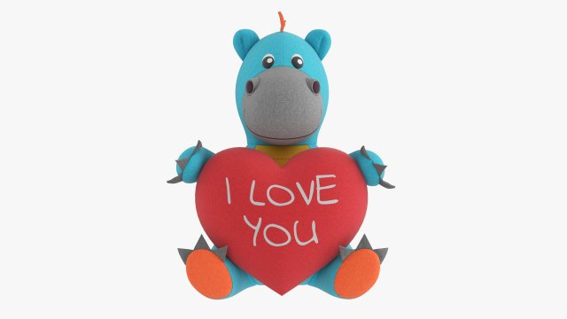 Dragon With Heart Soft Toy 3D 模型 .c4d .max .obj .3ds .fbx .stl .blend 