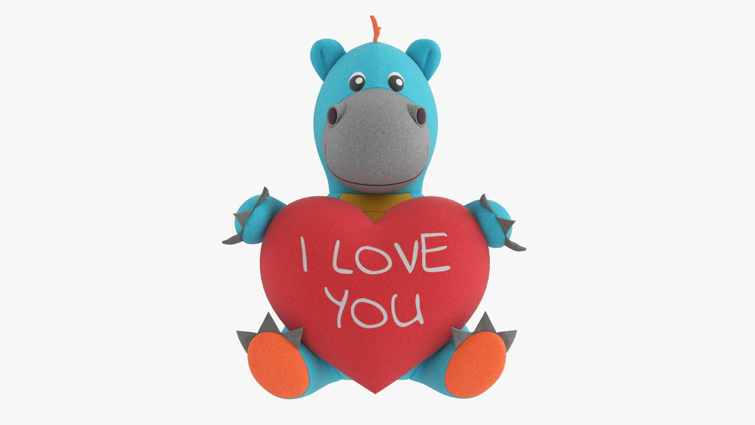 Dragon With Heart Soft Toy 3D Model .c4d .max .obj .3ds .fbx .stl .blend 