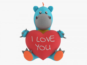 Dragon With Heart Soft Toy 3D Model