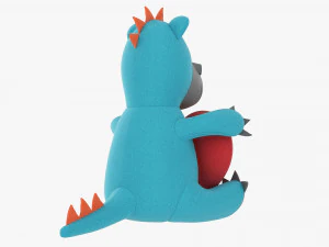Dragon With Heart Soft Toy 3D Model