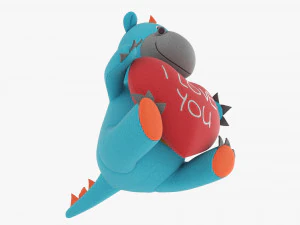 Dragon With Heart Soft Toy 3D Model
