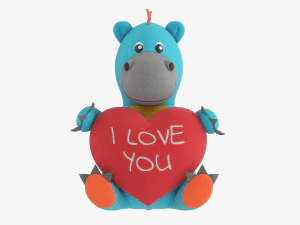 Dragon With Heart Soft Toy 3D Model