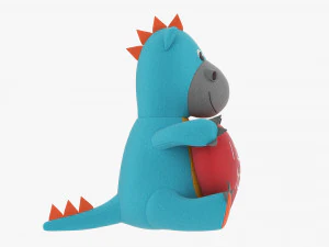 Dragon With Heart Soft Toy 3D Model