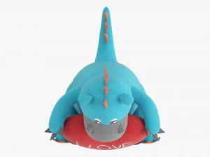 Dragon With Heart Soft Toy 3D Model