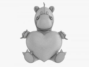Dragon With Heart Soft Toy 3D Model