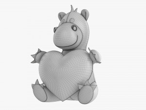 Dragon With Heart Soft Toy 3D 模型