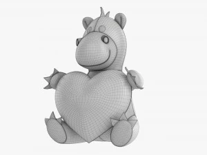 Dragon With Heart Soft Toy 3D Model