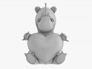Dragon With Heart Soft Toy 3D Model