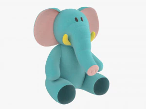 Brinquedo macio elefante V2 Modelo 3D