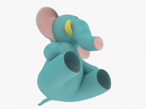 Elephant Soft Toy V2 3D Model