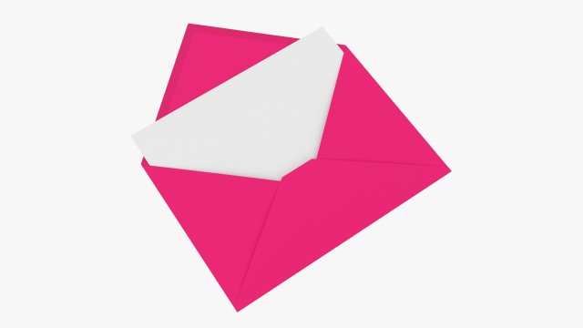 Envelope Mockup 05 Open Pink 3D मॉडल .c4d .max .obj .3ds .fbx .stl .blend 