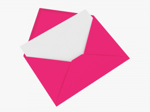 Envelope Mockup 05 Open Pink Modelo 3D