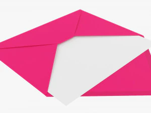 Envelope Mockup 05 Open Pink 3D Model
