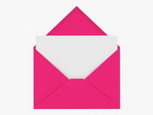 Envelope Mockup 05 Open Pink 3D मॉडल