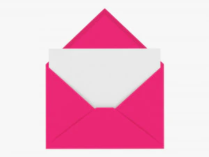 Envelope Mockup 05 Open Pink 3D Model