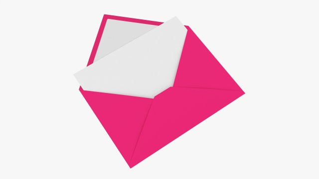 Envelope Mockup 05 Open Pink White 3D मॉडल .c4d .max .obj .3ds .fbx .stl .blend 