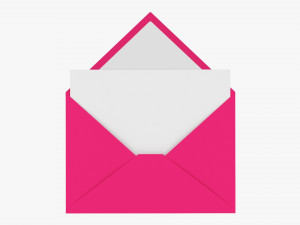 Envelope Mockup 05 Open Pink White 3D मॉडल